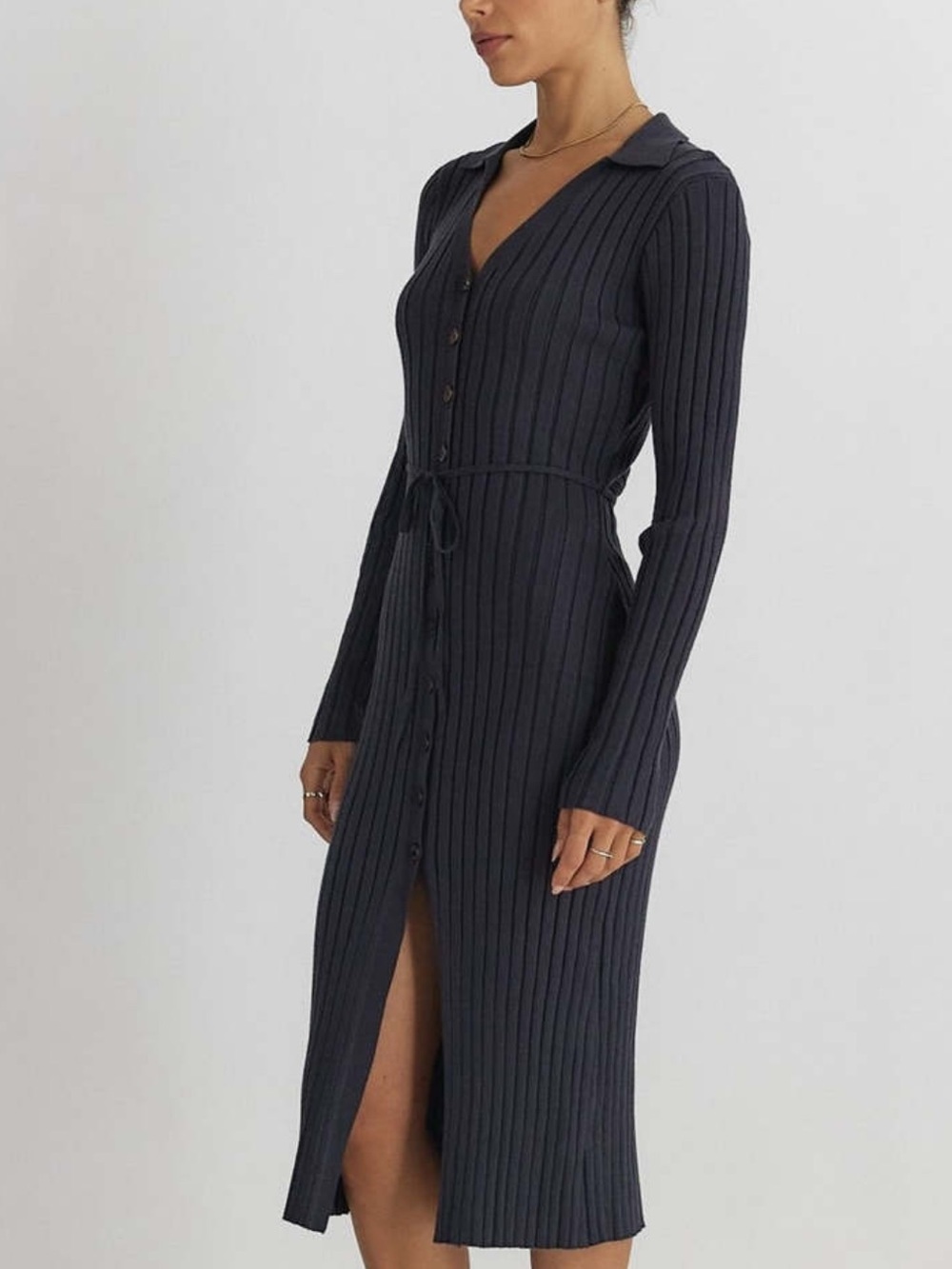 All Row Ribbed Collar‎ Dress Size Small